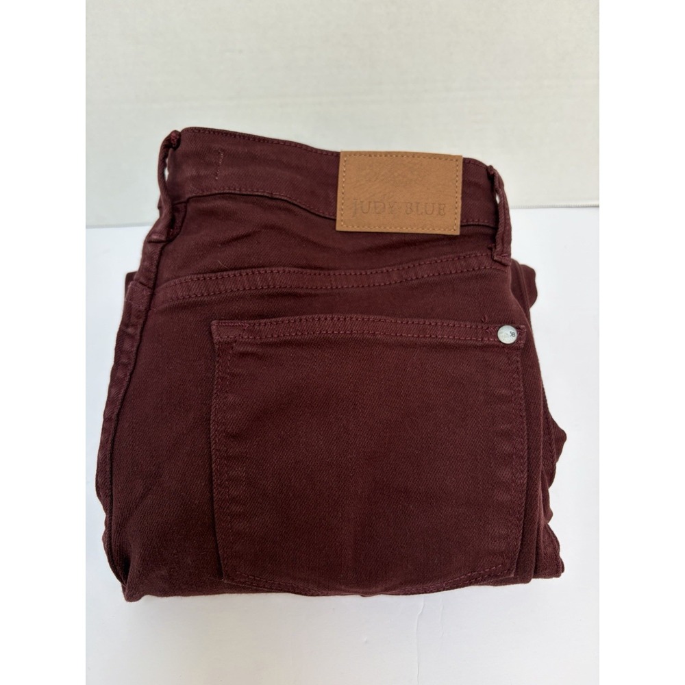 Judy Blue Hi-Rise Tummy Control Oxblood Wide Leg Crop Jean Sz 9/29 Style #88752